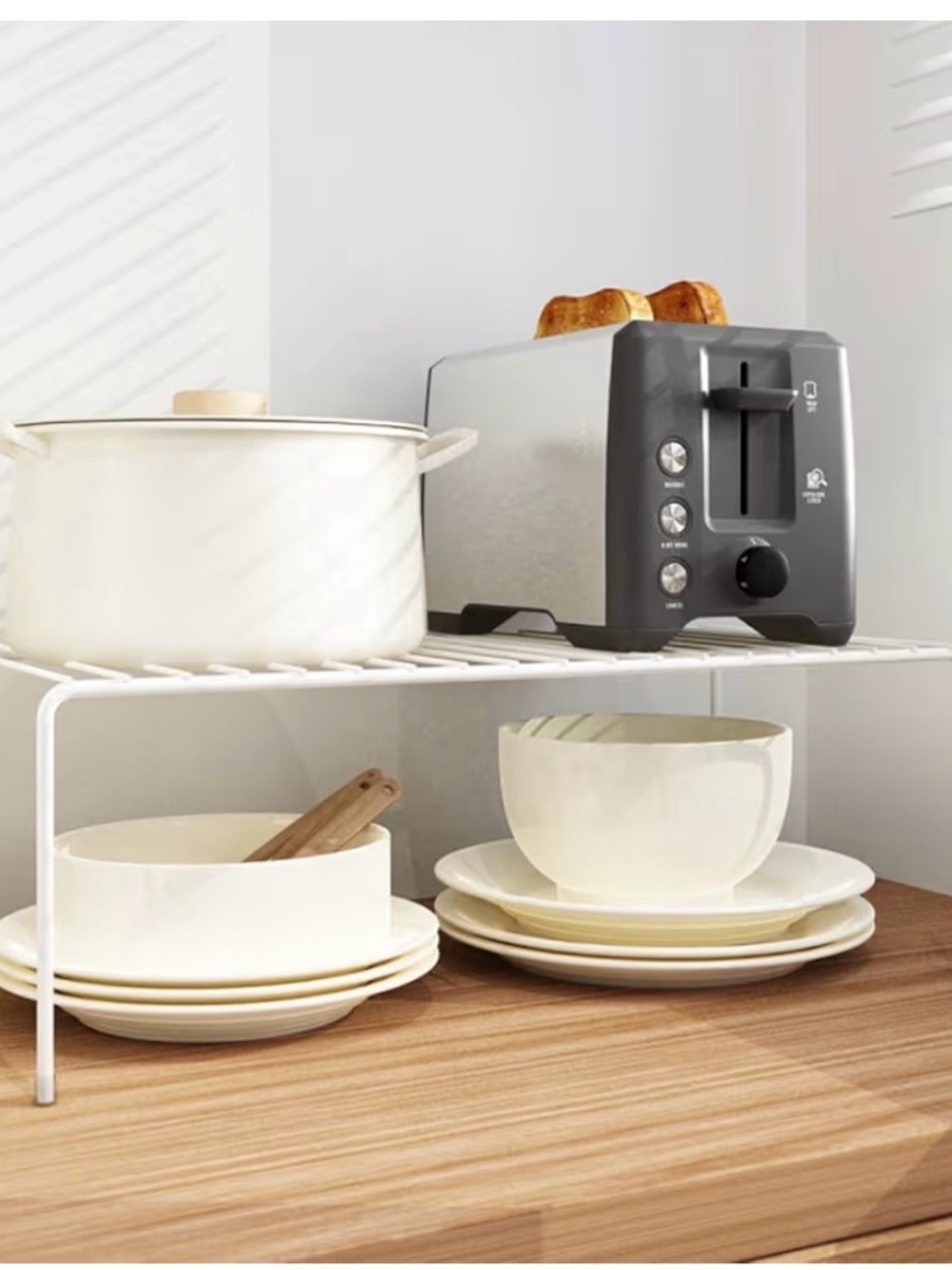 White Wire Shelf Rack - Kitchen Organizer - Picture 5 of 6